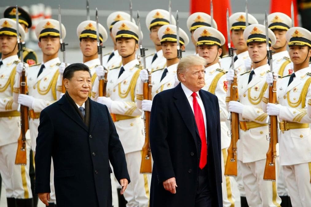 Trump Underscores Shift With China While Near Tiananmen Square